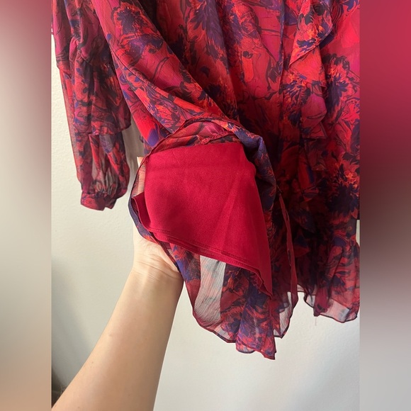 Cinq A Sept Livie Tiered Flowy Floral Mini Dress in Women’s Size 4 - Picture 9 of 15